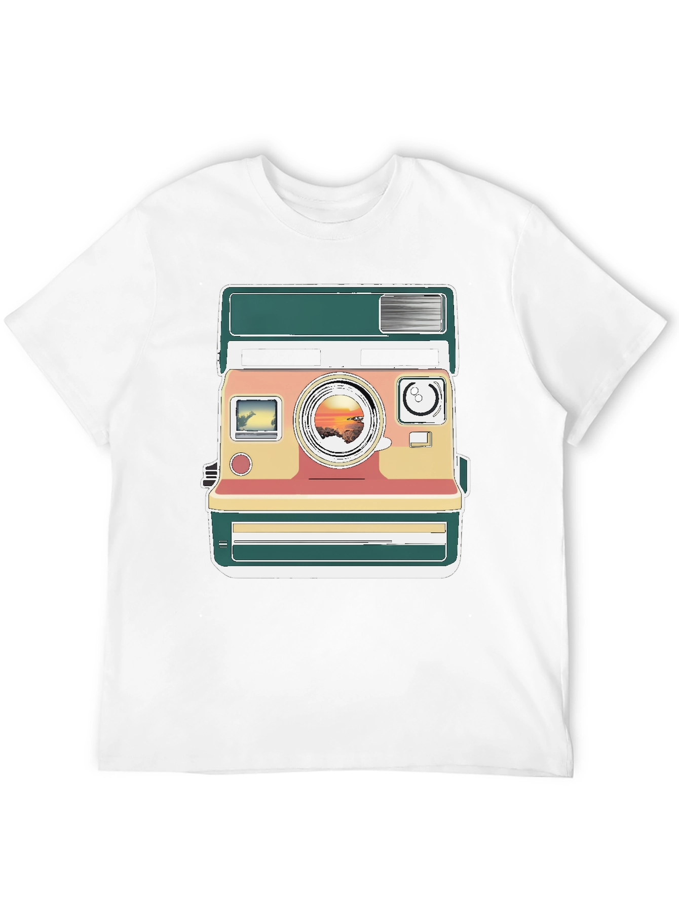 Retro Camera Graphic Tee - Trendy Mens Black T-Shirt