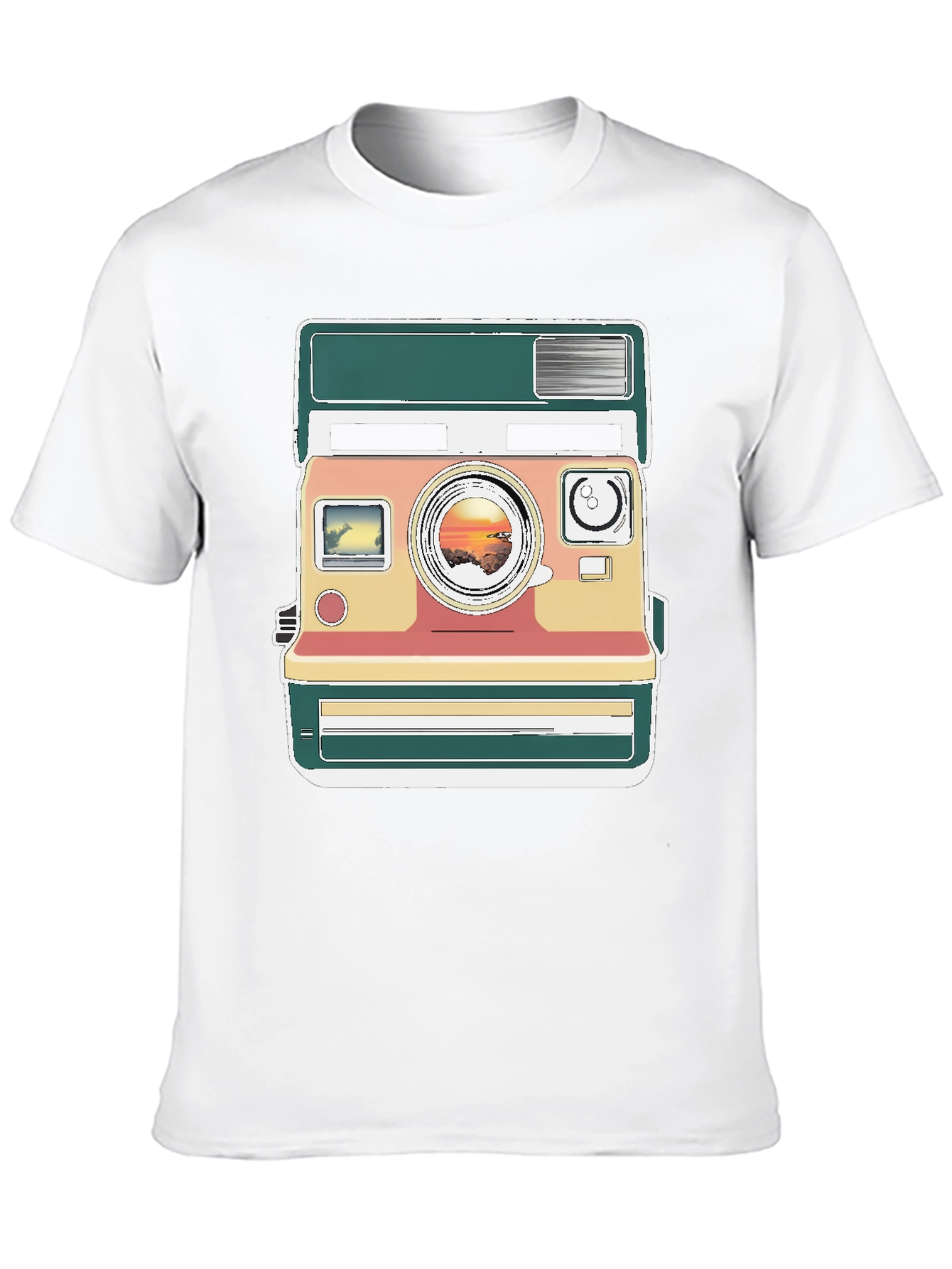 Retro Camera Graphic Tee - Trendy Mens Black T-Shirt
