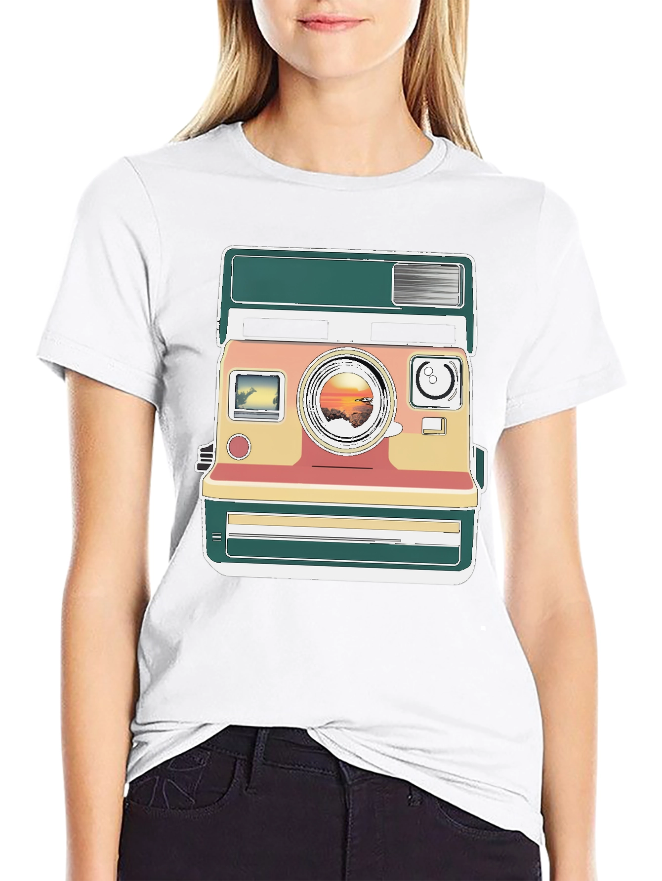 Retro Camera Graphic Tee - Trendy Mens Black T-Shirt