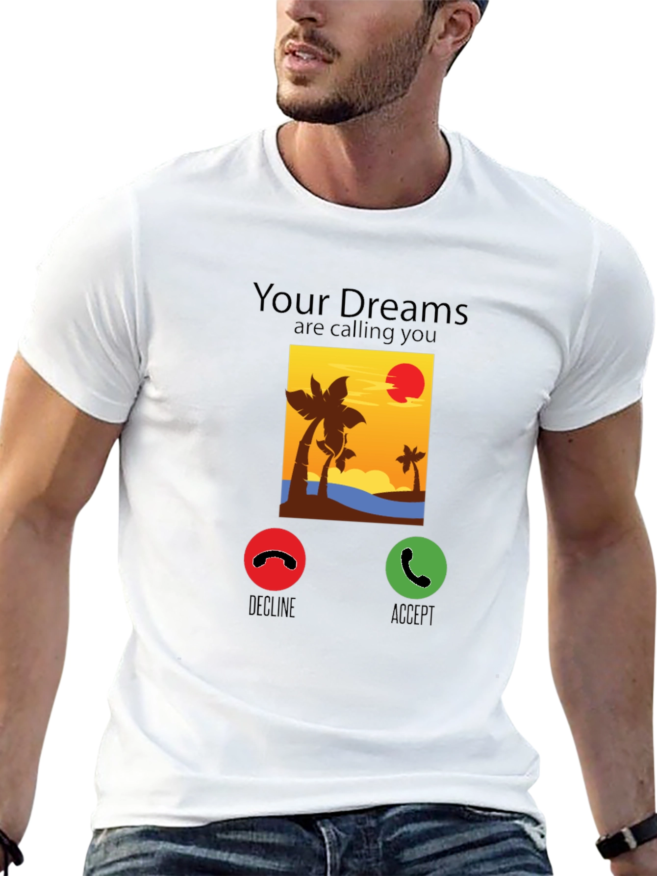 Dream Calling T-Shirt: Beach Sunset Design