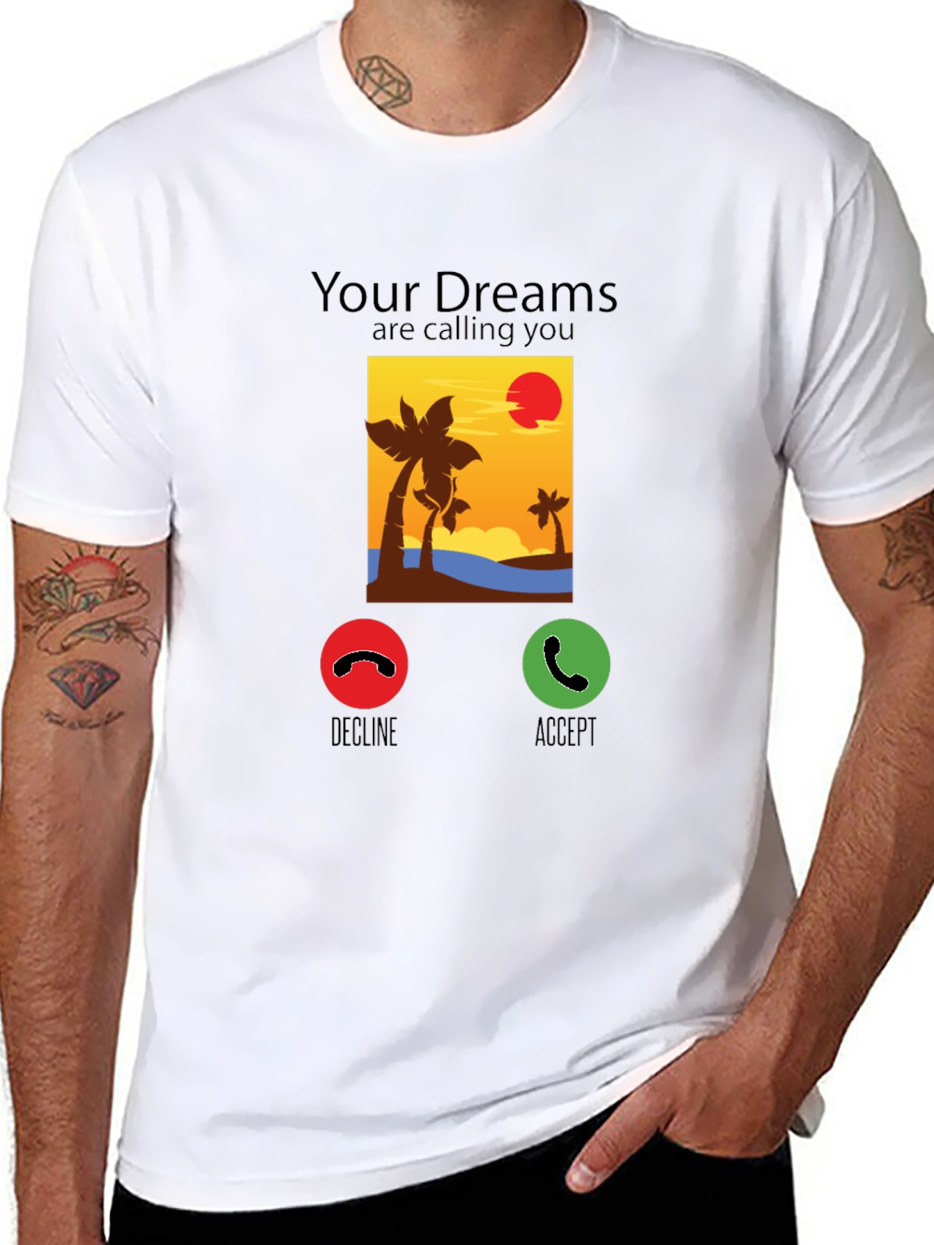 Dream Calling T-Shirt: Beach Sunset Design