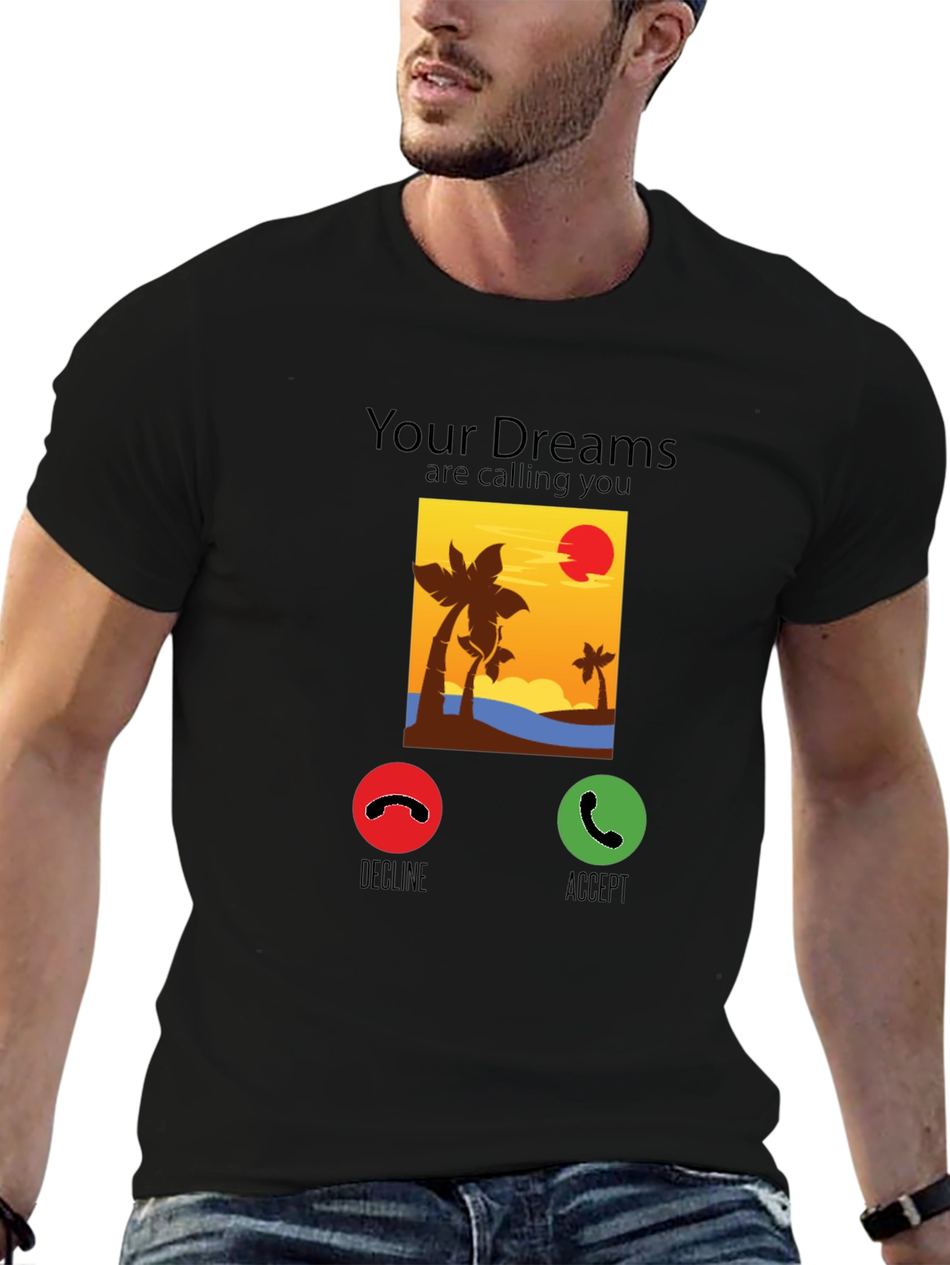 Dream Calling T-Shirt: Beach Sunset Design