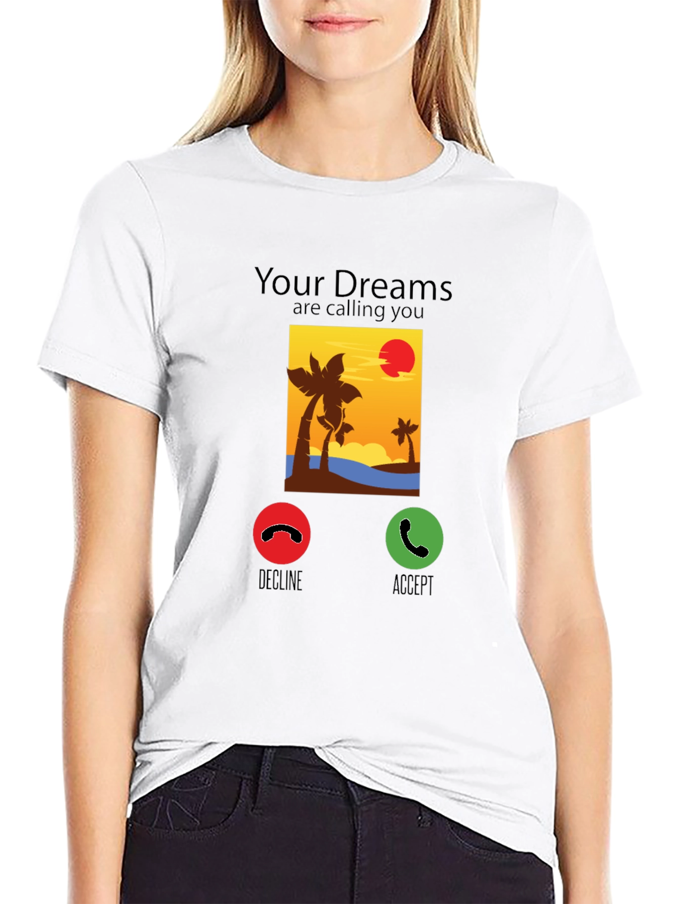 Dream Calling T-Shirt: Beach Sunset Design