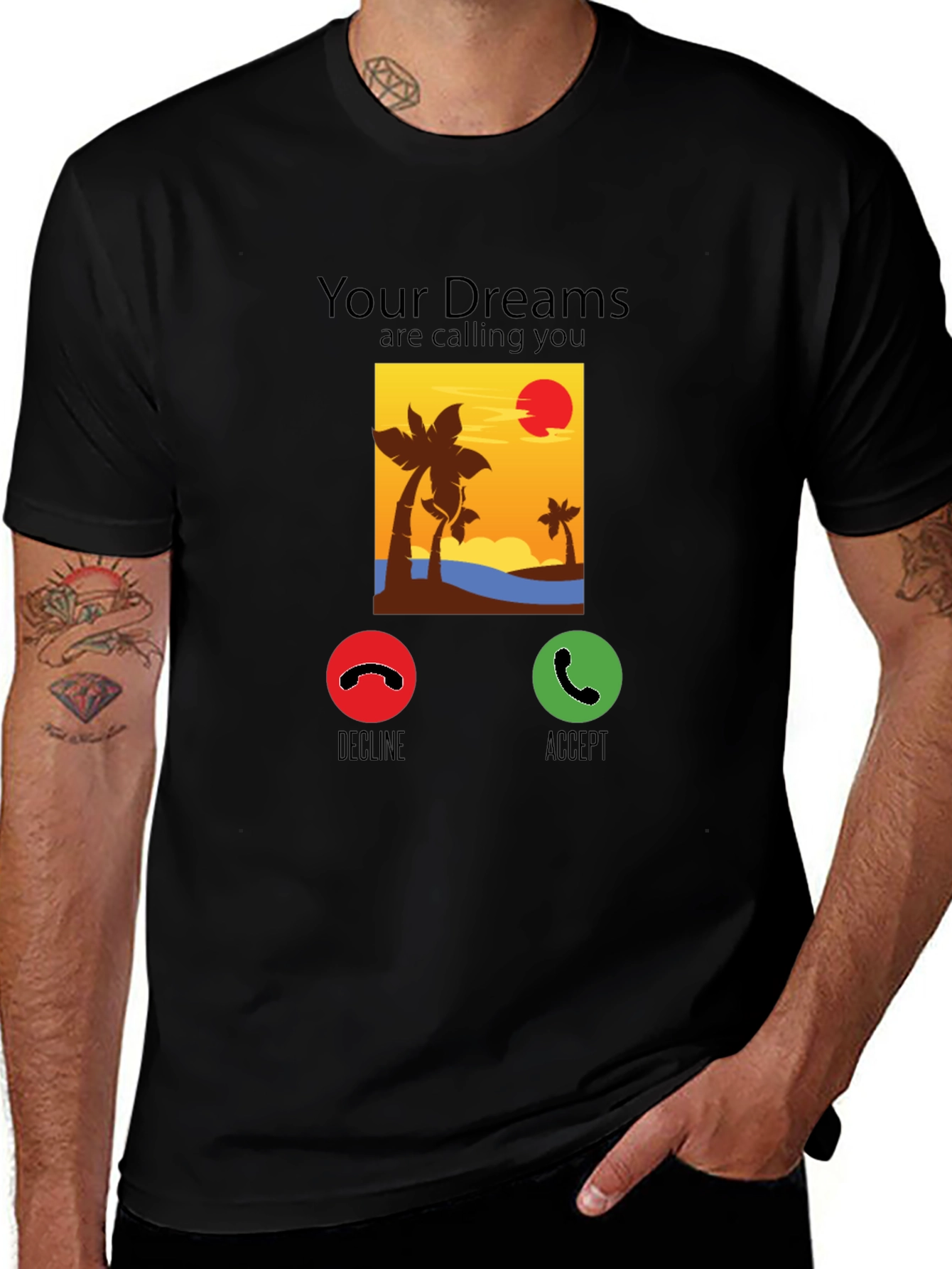 Dream Calling T-Shirt: Beach Sunset Design