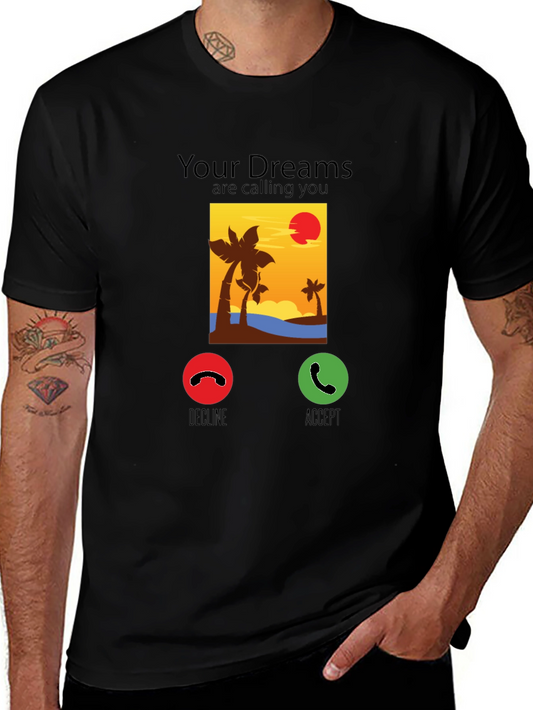 Dream Calling T-Shirt: Beach Sunset Design