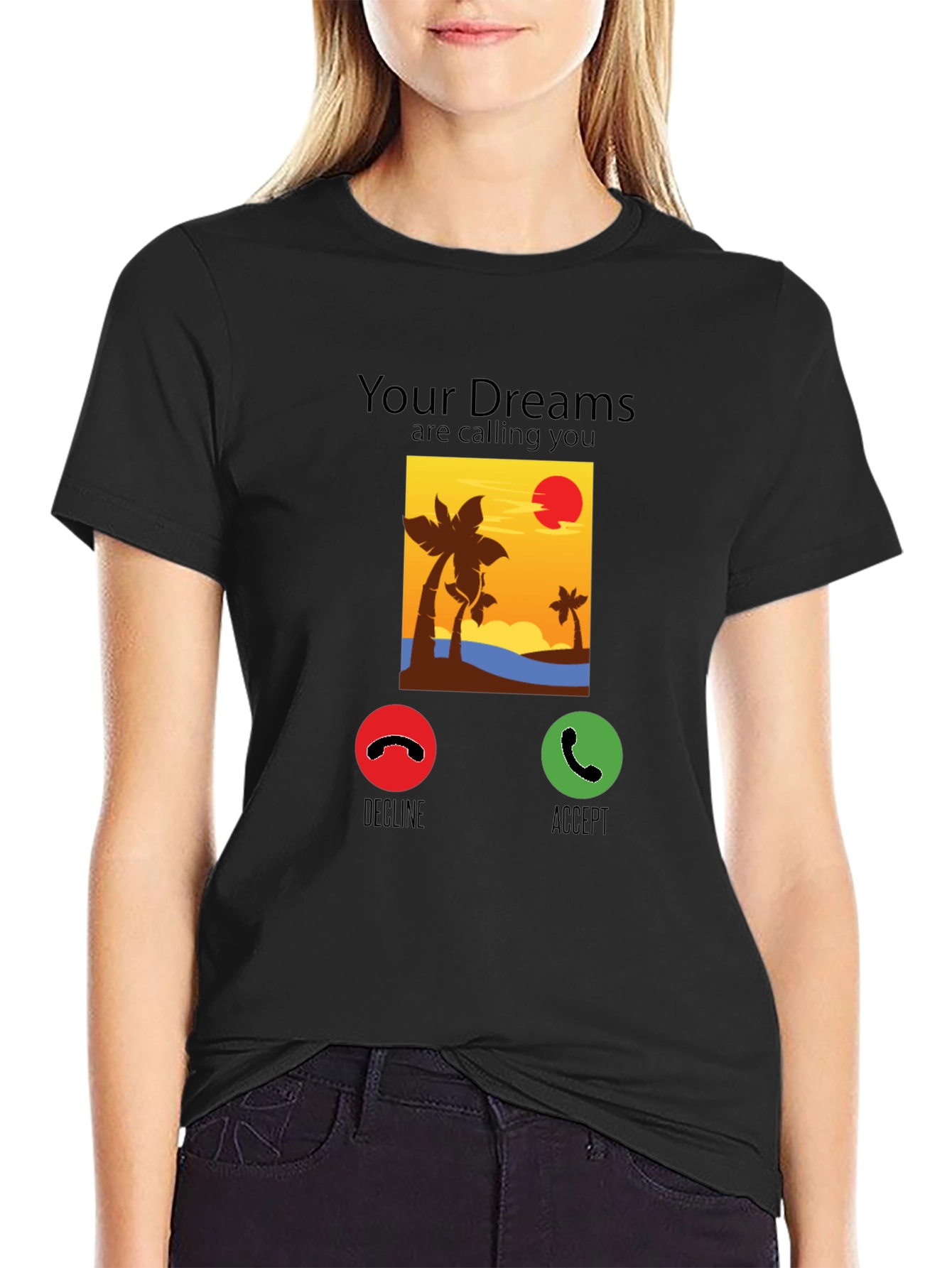 Dream Calling T-Shirt: Beach Sunset Design