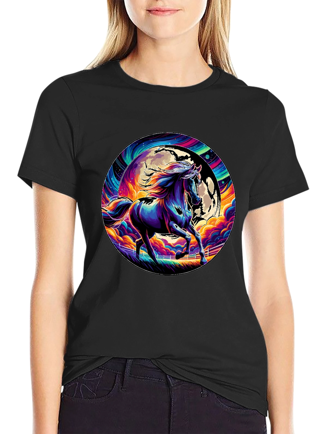 Vibrant Horse Graphic Tee