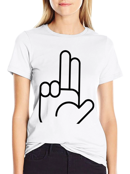 Novelty Hand Gesture Graphic Black T-Shirt