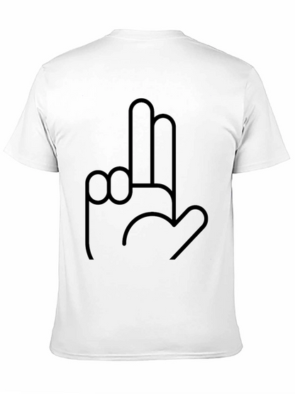 Novelty Hand Gesture Graphic Black T-Shirt