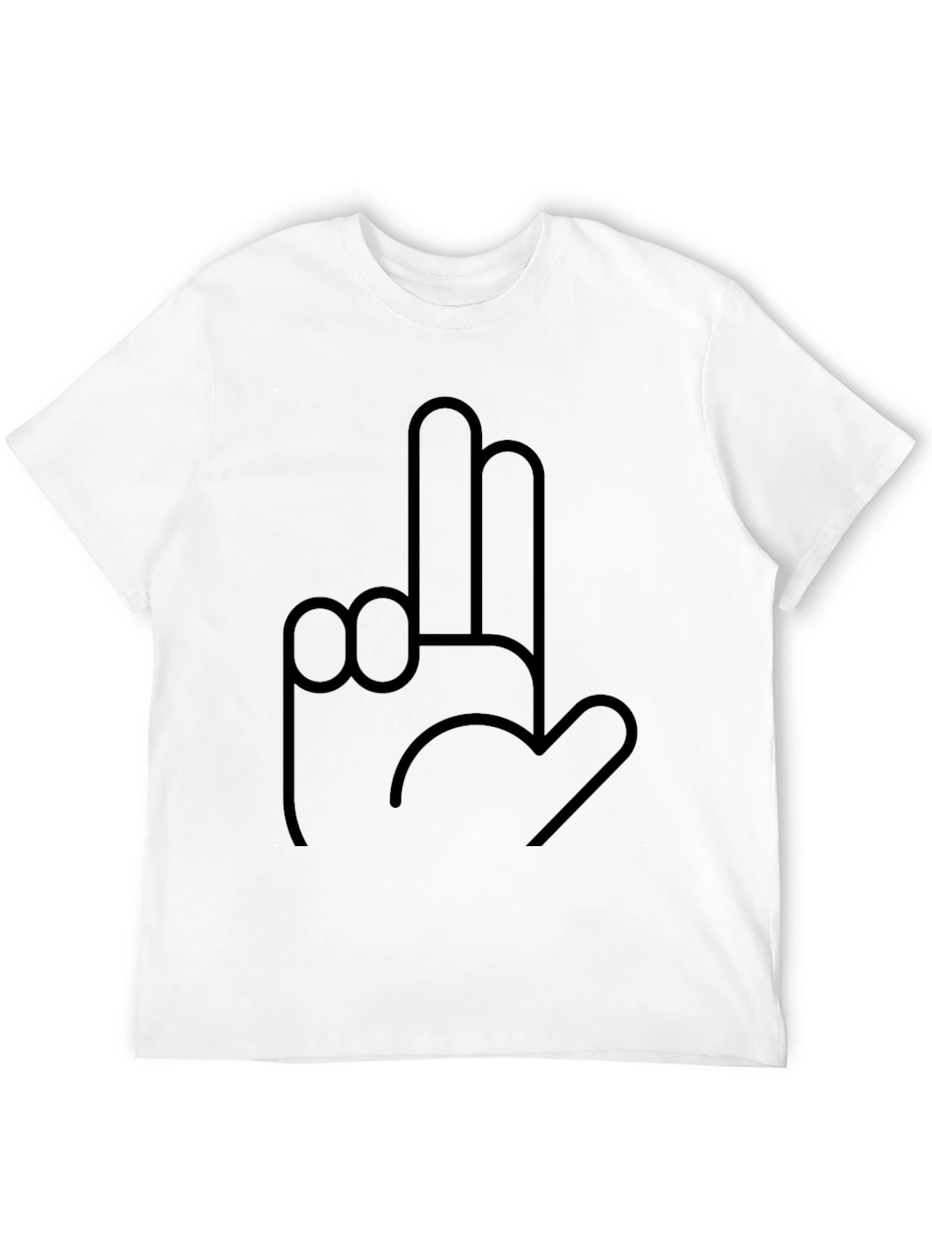 Novelty Hand Gesture Graphic Black T-Shirt