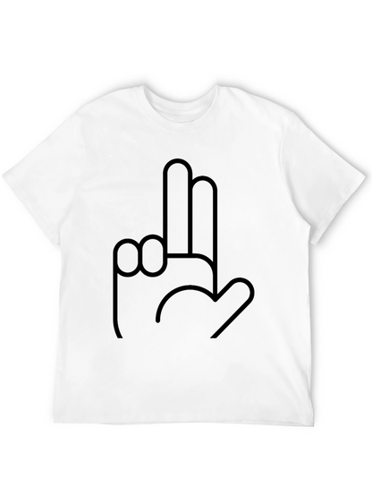 Novelty Hand Gesture Graphic Black T-Shirt