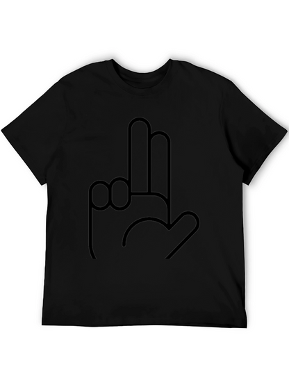 Novelty Hand Gesture Graphic Black T-Shirt