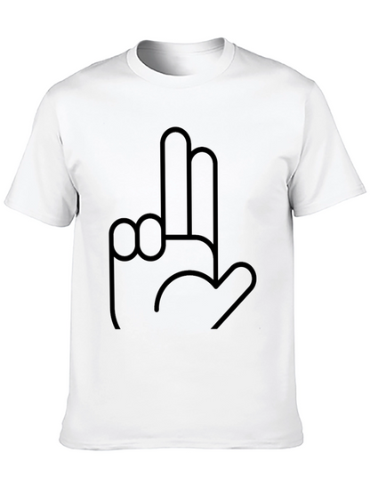 Novelty Hand Gesture Graphic Black T-Shirt
