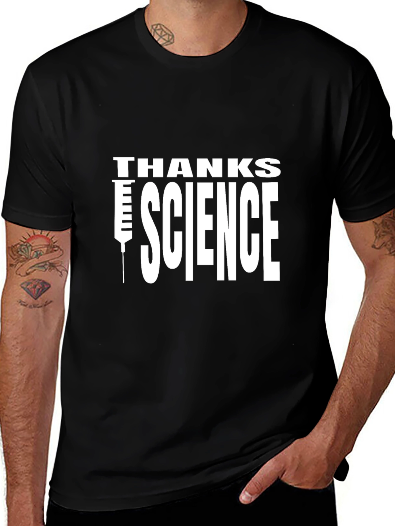 Thanks Science Graphic T-Shirt - Black