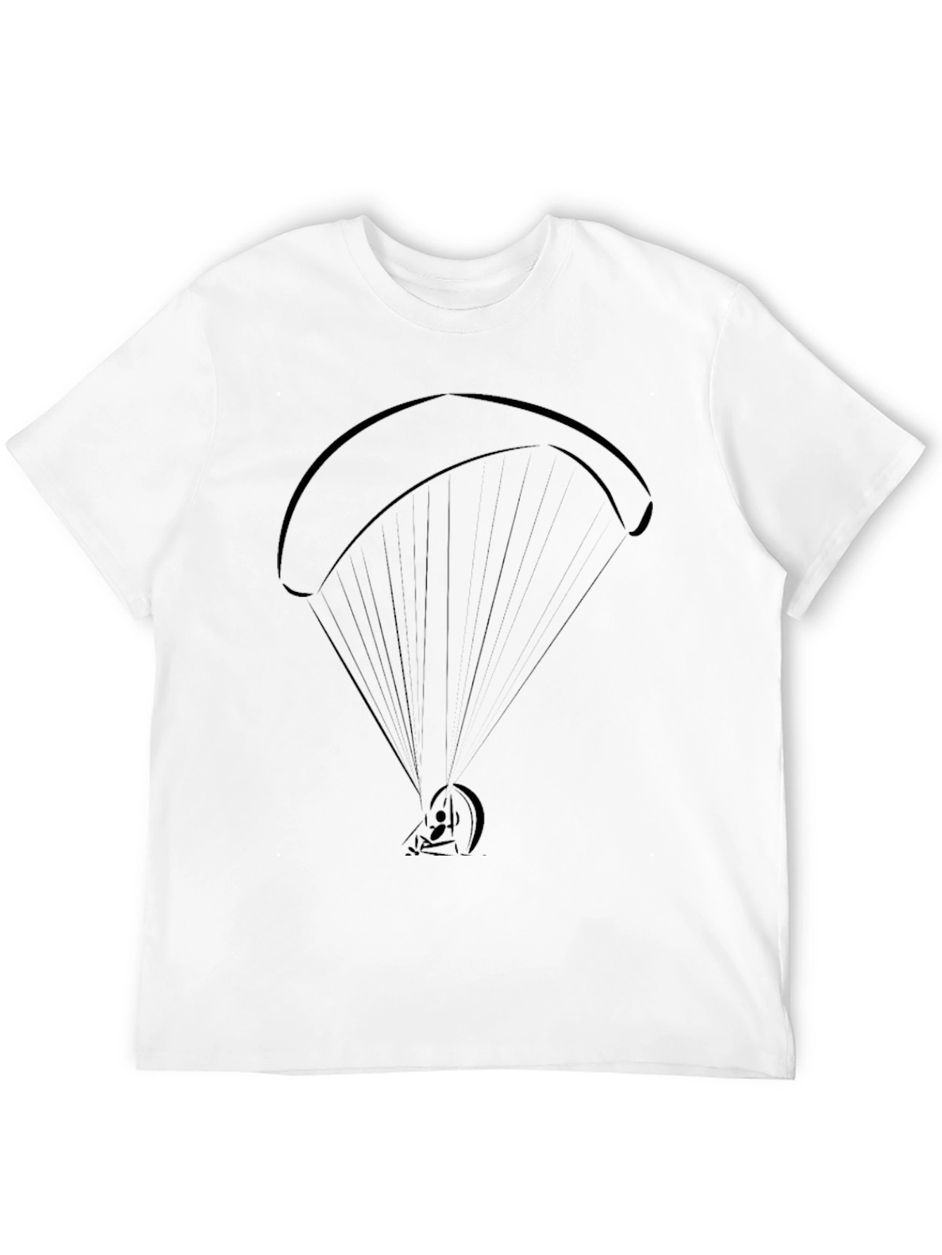 Paragliding Graphic Tee - Black Cotton Casual Shirt