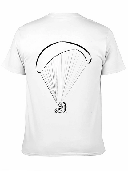 Paragliding Graphic Tee - Black Cotton Casual Shirt
