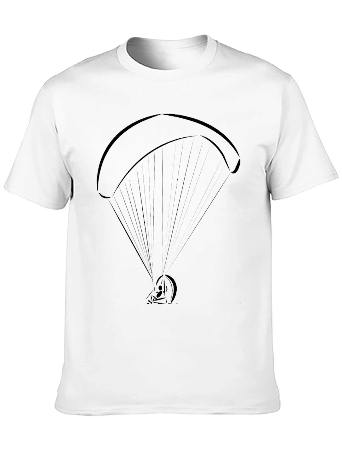 Paragliding Graphic Tee - Black Cotton Casual Shirt