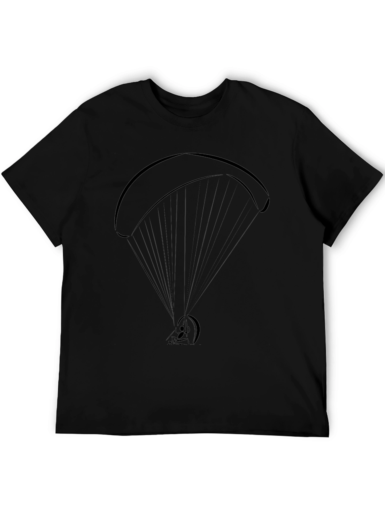 Paragliding Graphic Tee - Black Cotton Casual Shirt