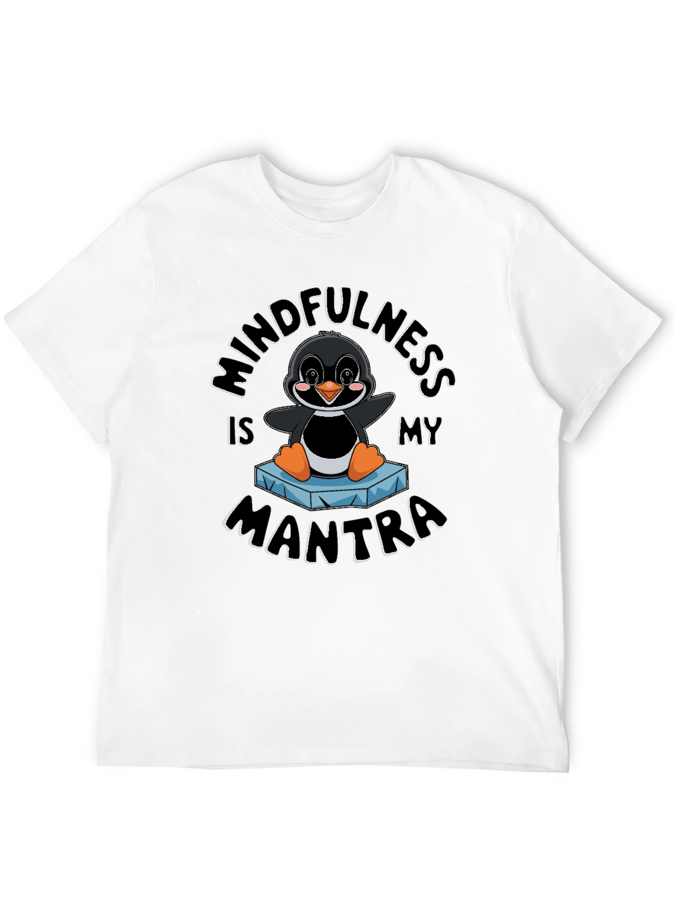 Mindfulness Penguin Black T-Shirt