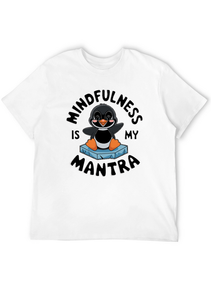 Mindfulness Penguin Black T-Shirt