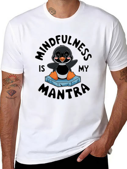 Mindfulness Penguin Black T-Shirt
