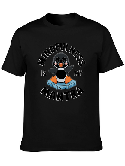 Mindfulness Penguin Black T-Shirt