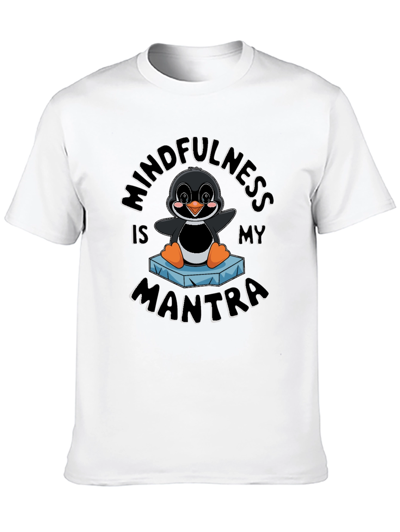 Mindfulness Penguin Black T-Shirt