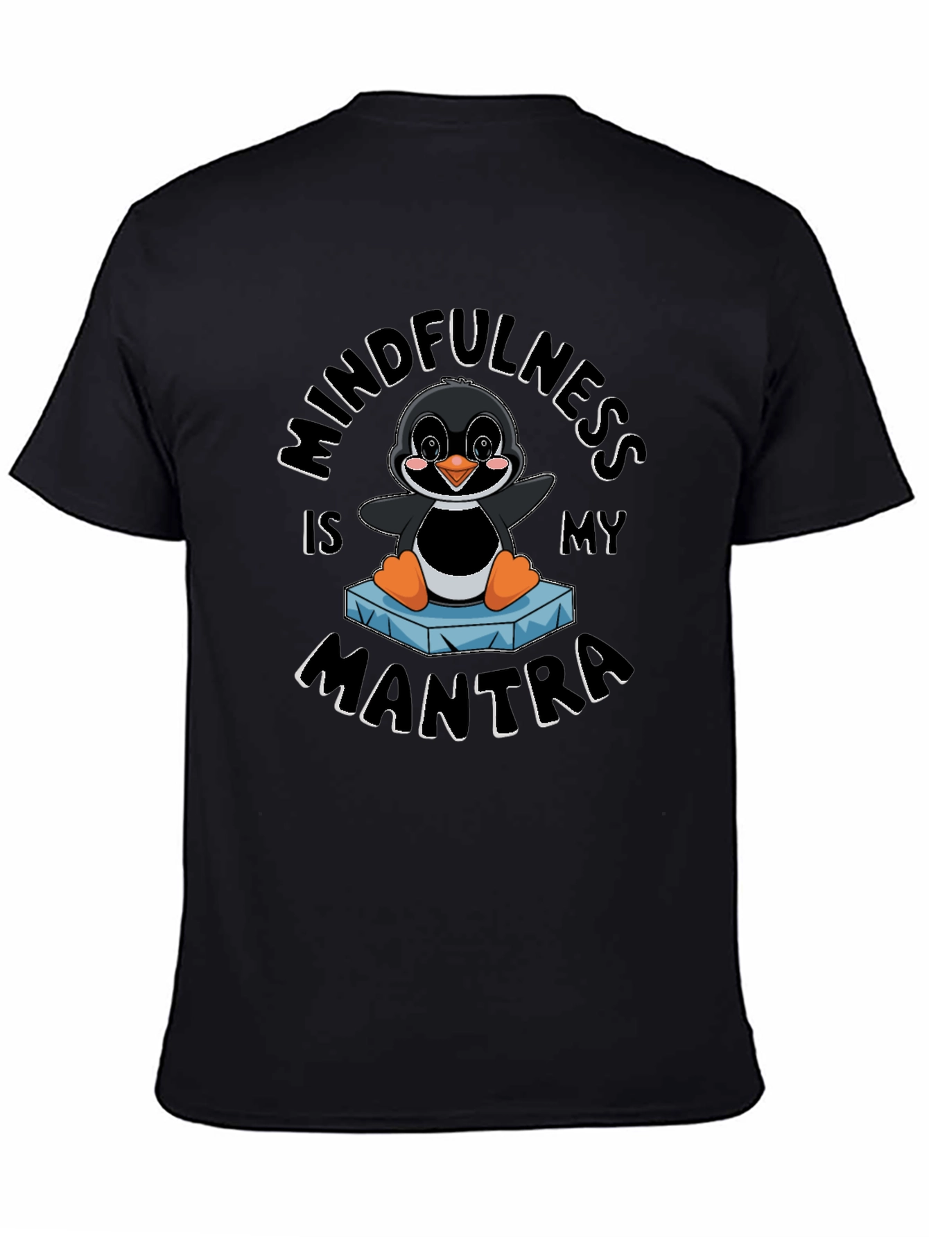 Mindfulness Penguin Black T-Shirt