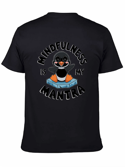 Mindfulness Penguin Black T-Shirt
