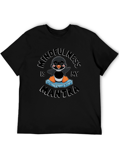 Mindfulness Penguin Black T-Shirt
