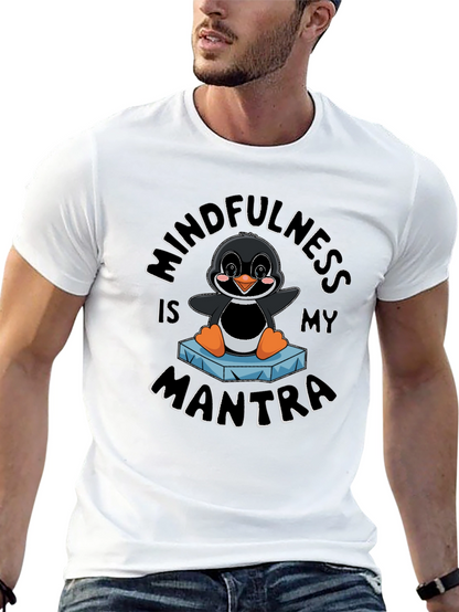 Mindfulness Penguin Black T-Shirt