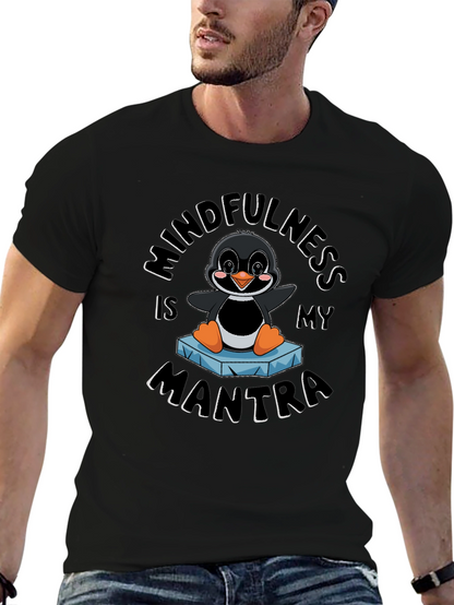 Mindfulness Penguin Black T-Shirt