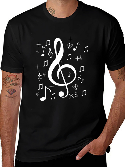 Musical Notes Black Graphic Tee