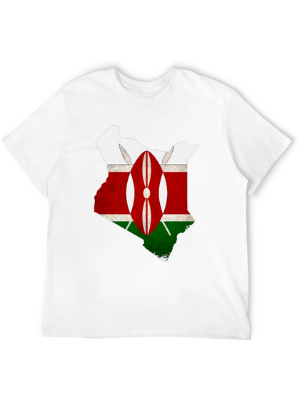 Kenya Flag Map T-Shirt - Black Graphic Tee