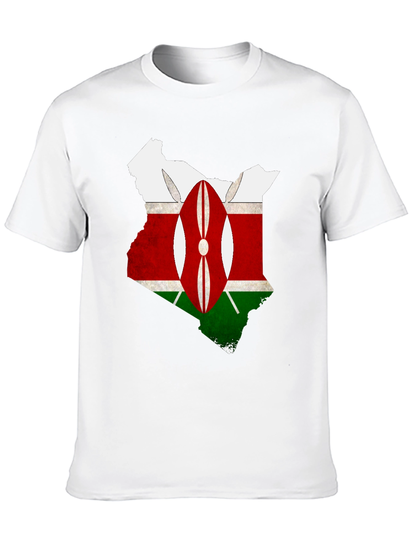 Kenya Flag Map T-Shirt - Black Graphic Tee