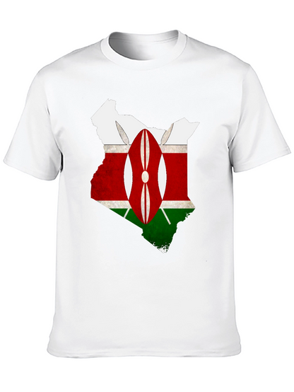 Kenya Flag Map T-Shirt - Black Graphic Tee