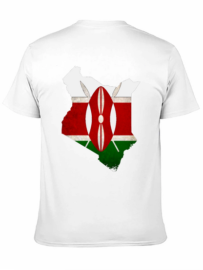 Kenya Flag Map T-Shirt - Black Graphic Tee