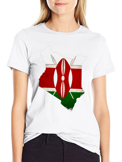 Kenya Flag Map T-Shirt - Black Graphic Tee