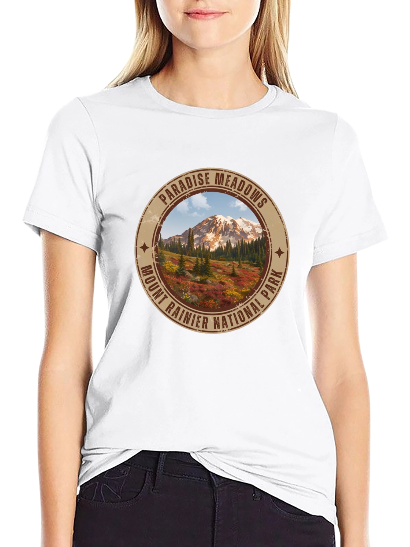Paradise Meadows Mount Rainier T-Shirt
