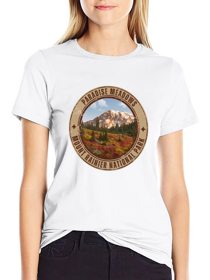 Paradise Meadows Mount Rainier T-Shirt