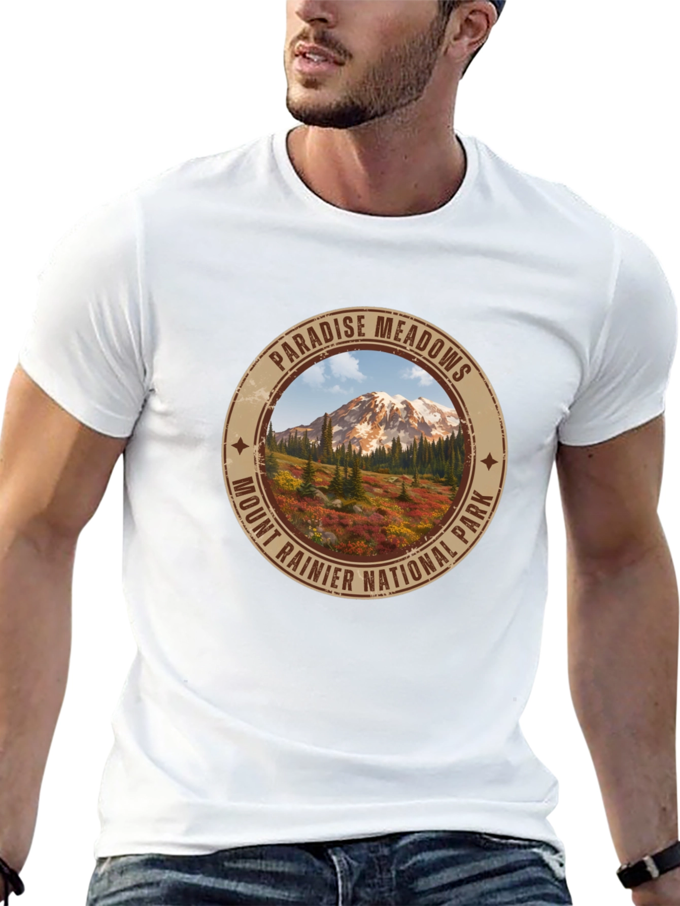 Paradise Meadows Mount Rainier T-Shirt