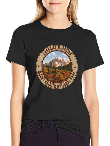 Paradise Meadows Mount Rainier T-Shirt