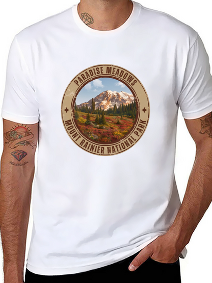 Paradise Meadows Mount Rainier T-Shirt