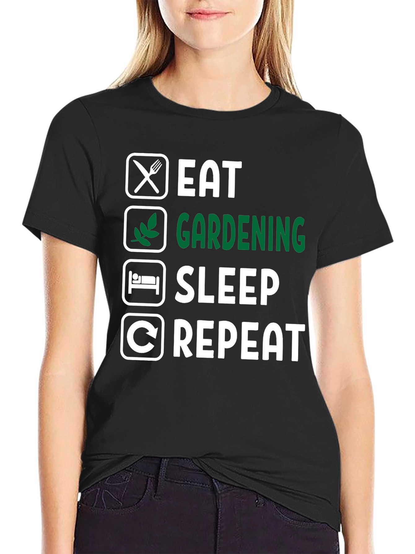 Eat Gardening Sleep Repeat Graphic Tee