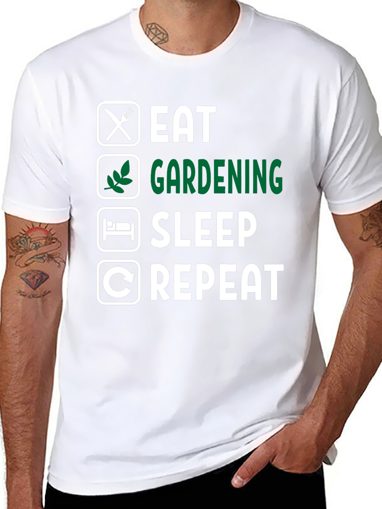 Eat Gardening Sleep Repeat Graphic Tee