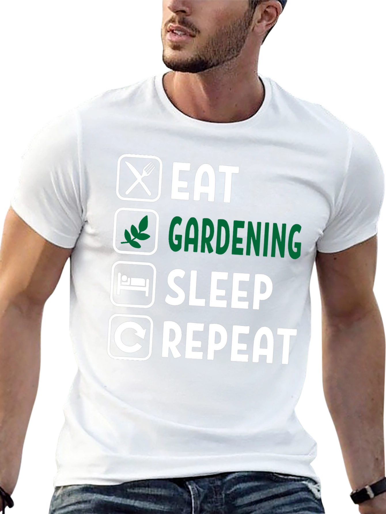 Eat Gardening Sleep Repeat Graphic Tee
