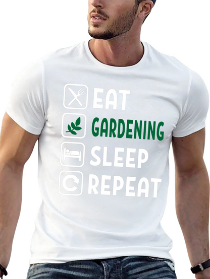 Eat Gardening Sleep Repeat Graphic Tee