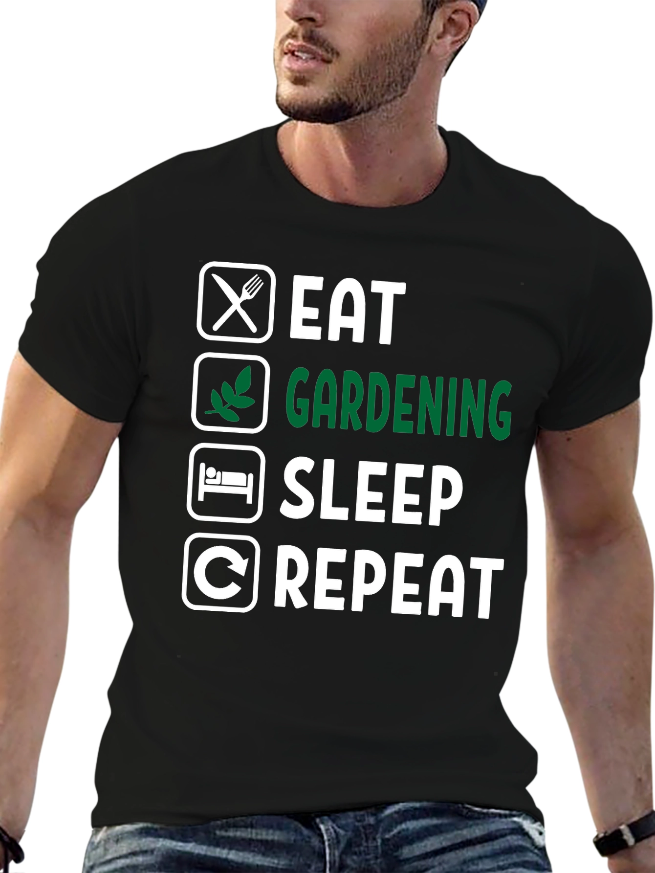 Eat Gardening Sleep Repeat Graphic Tee