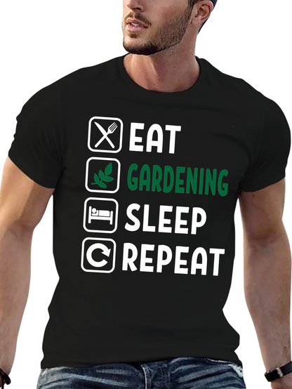 Eat Gardening Sleep Repeat Graphic Tee