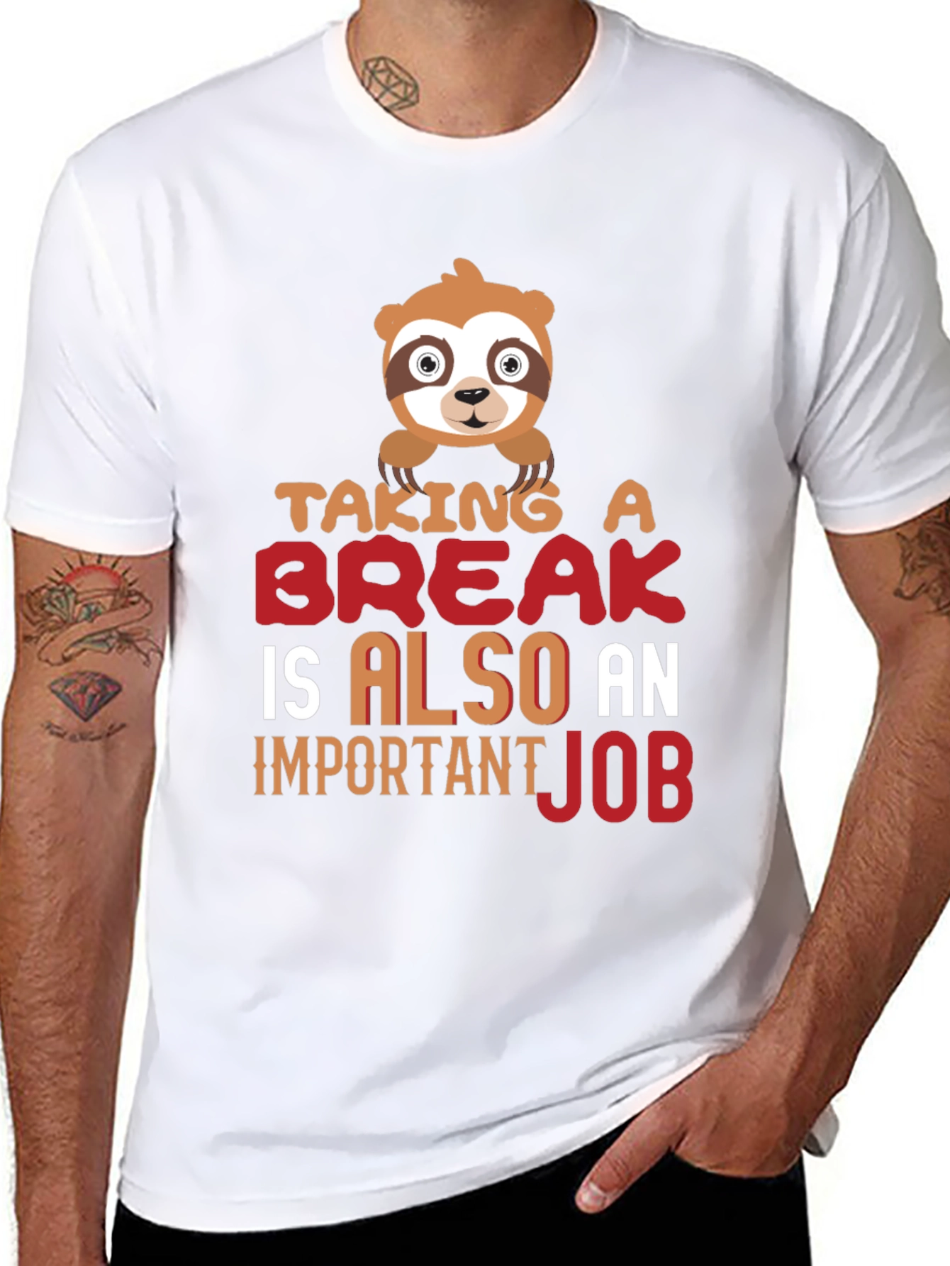 Taking a Break Sloth Graphic T-Shirt